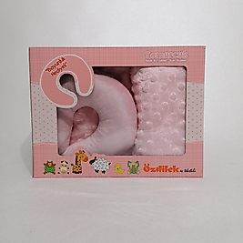 Özdilek - Tomurcuk Boyun Yastık Hediyeli Bebek Battaniyesi - Pembe