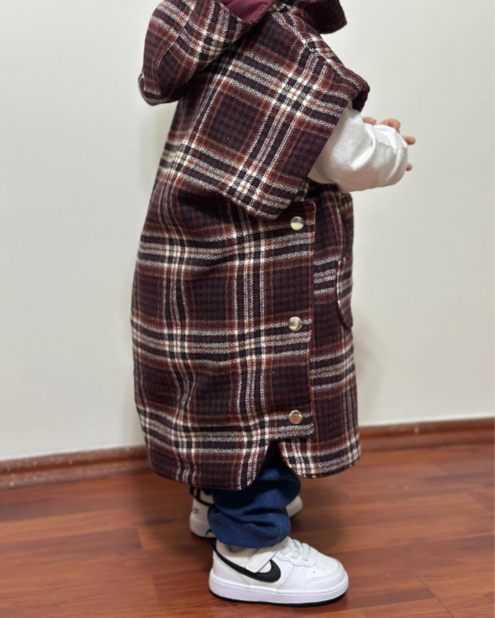 Çocuk - Ünisex Kep Panço (Mürdüm)